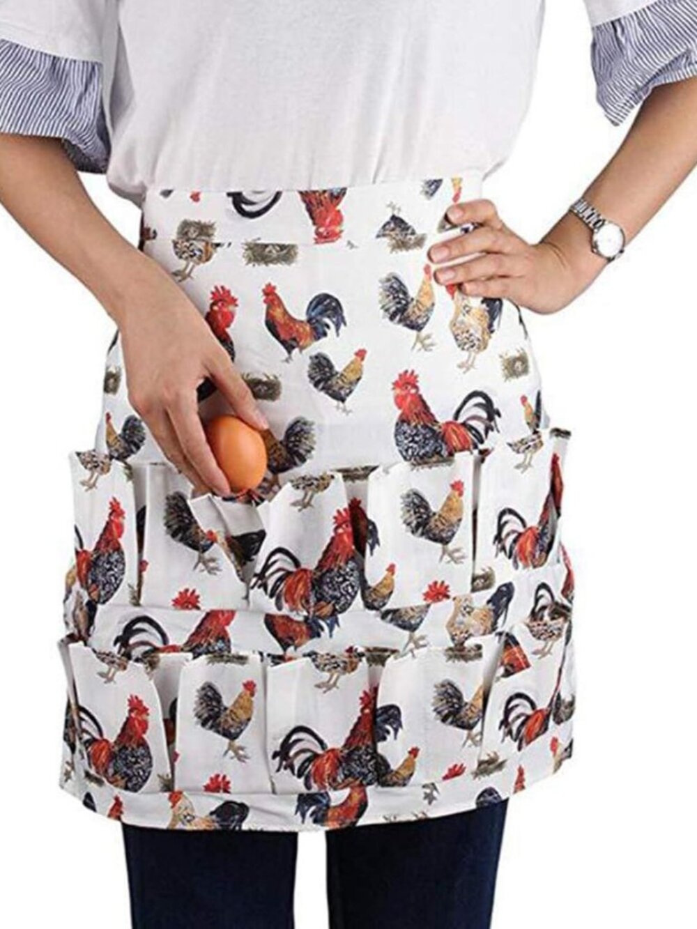 Chicken Egg Collecting Apron,12 Deep Pockets for Hense,Duck,Goose Eggs